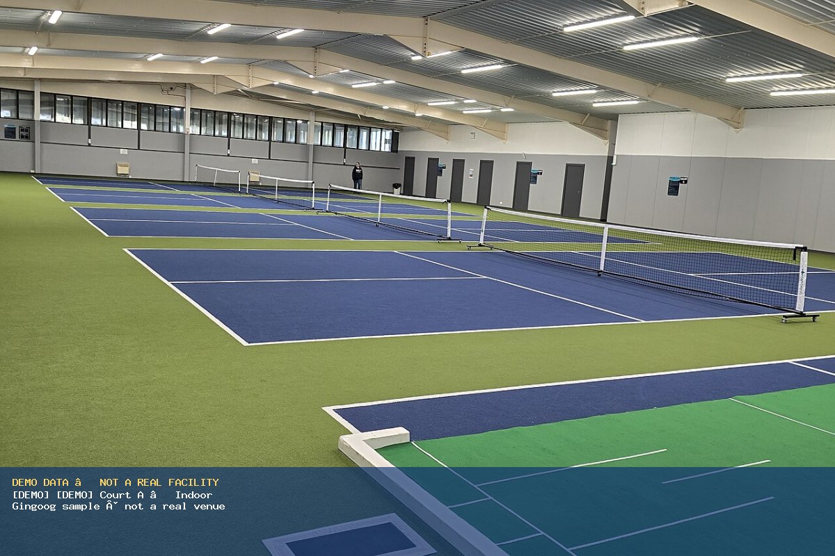 DEMO — indoor pickleball hall (Wikimedia Commons)